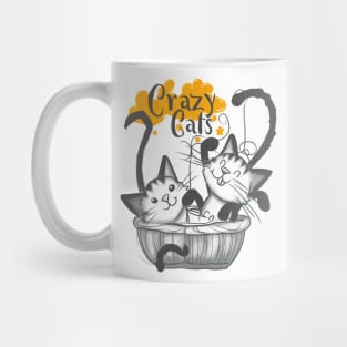 Cats playing with balls of yarn Funny T-shirt 2-10 Mug